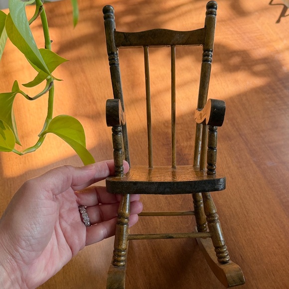 Mini Wooden Rocking Chair Decor - Picture 6 of 8